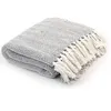 Image de vidaXL Couverture coton à chevrons 220x250 cm Gris245320