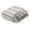 Image de vidaXL Couverture coton à rayures 160x210 cm Gris et Blanc245328