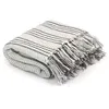 Image de vidaXL Couverture coton à rayures 220x250 cm Gris et Blanc245329