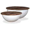 Image de vidaXL Ensemble de table basse 2pcs Bois récupération massif forme bol