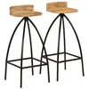 Image de vidaXL Chaises de bar lot de 2 bois de manguier solide