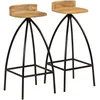 Image de vidaXL Vidaxl Chaises De Bar 2 Pcs Bois De Manguier Solide