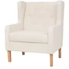 Image de vidaXL Fauteuil blanc crème tissu245449