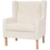 Image de Fauteuil Tissu Blanc CrÃ¨me