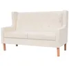 Image de vidaXL Canapé à 2 places tissu blanc crème245450