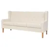 Image de vidaXL Canapé à 3 places Tissu Blanc crème245451