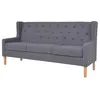 Image de vidaXL Canapé à 3 places tissu gris