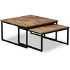 Image de vidaXL Ensemble de table basse gigogne 2 pcs Teck massif récupération245406