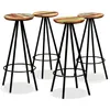 Image de vidaXL Tabourets De Bar Avec Cadre En Acier Industriel 4 Pcs Bois Recyclé Massif