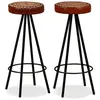 Image de vidaXL Tabourets de bar lot de 2 cuir véritable245447