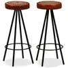 Image de vidaXL Vidaxl Tabourets De Bar Lot De 2 Cuir Véritable