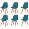 Image de vidaXL Chaises à manger lot de 6 Turquoise Plastique274853