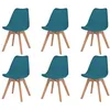 Image de vidaXL Vidaxl Chaises De Salle À Manger 6 Pcs Turquoise Plastique