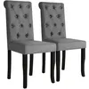 Image de vidaXL Chaises à manger lot de 2 gris foncé tissu