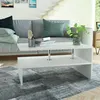 Image de vidaXL Table basse Bois d'ingénierie 90x59x42 cm Blanc244854