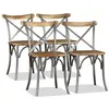 Image de vidaXL Chaises à manger lot de 4 bois de manguier massif et acier274882