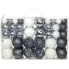 Image de vidaXL Ensemble de boules de Noël 100 pcs 3/4/6 cm Blanc/Gris