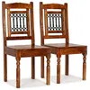 Image de vidaXL Chaises à manger lot de 2 Bois finition couleur miel classique245644
