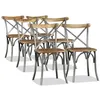 Image de vidaXL Chaises à manger lot de 6 bois de manguier massif et acier274909