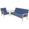 Image de vidaXL Ensemble de canapé 2 pcs Tissu bleu