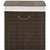 Image de vidaXL vidaXL Panier à linge rectangulaire Bambou Marron foncé