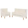 Image de vidaXL Ensemble de canapés 2 pcs tissu blanc crème274928