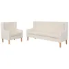Image de vidaXL Ensemble de canapés 2 pcs tissu blanc crème274929