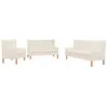 Image de vidaXL Ensemble de canapés 3 pcs tissu blanc crème274931