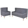 Image de Ensemble de canapés 2 pcs tissu gris
