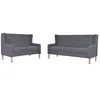 Image de Ensemble de canapés 2 pcs tissu gris