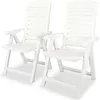 Image de vidaXL Vidaxl Lot De 2 Chaises Inclinables De Jardin Plastique Blanc