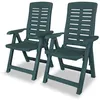 Image de vidaXL Chaises inclinables de jardin lot de 2 Plastique Vert43896