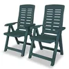 Image de Vidaxl 2 Pcs Chaises Inclinables De Jardin Plastique Vert