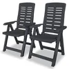 Image de vidaXL Vidaxl Chaises Inclinables De Jardin Lot De 2 Plastique Anthracite