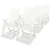 Image de vidaXL Vidaxl Chaises Inclinables De Jardin Lot De 6 Plastique Blanc