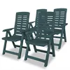 Image de Vidaxl Chaises Inclinables De Jardin Lot De 4 Plastique Vert