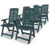 Image de vidaXL Vidaxl Chaises Inclinables De Jardin Lot De 6 Plastique Vert
