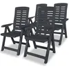 Image de vidaXL Chaises inclinables de jardin lot de 4 Plastique Anthracite275071