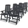 Image de vidaXL Chaises inclinables de jardin lot de 6 Plastique Anthracite275072