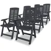 Image de vidaXL Vidaxl Chaises Inclinables De Jardin Lot De 6 Plastique Anthracite