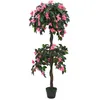 Image de vidaXL vidaXL Plante artificielle de Rhododendron avec pot 155cm Vert et rose