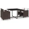 Image de Vidaxl Salon De Jardin Encastrable 5 Pcs Avec Coussins Rotin Marron