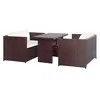 Image de vidaXL Ensemble de bistro 3 pcs avec coussins marron résine tressée43914