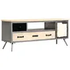 Image de vidaXL Meuble TV Bois de manguier massif et acier 120x30x45 cm246282