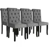 Image de vidaXL Chaises à manger lot de 6 gris foncé tissu275151