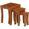 Image de vidaXL vidaXL Table gigogne 3 pcs Bois massif d'acacia 50x35x50 cm Marron