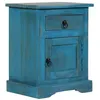 Image de vidaXL Table de chevet Bois de manguier massif 40x30x50 cm Bleu