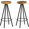 Image de vidaXL Chaises de bar lot de 2 bois de manguier solide