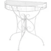 Image de vidaXL Vidaxl Table D'appoint Vintage Demi-Ronde Métal 72x36x74 Cm Argenté