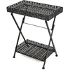 Image de vidaXL Table à thé pliante Style vintage Métal 58 x 35 x 72 cm Noir